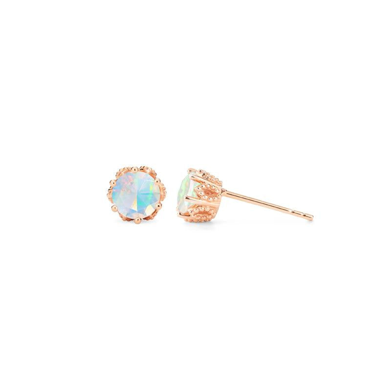 [Eden] Petite Floral Earrings in Opal