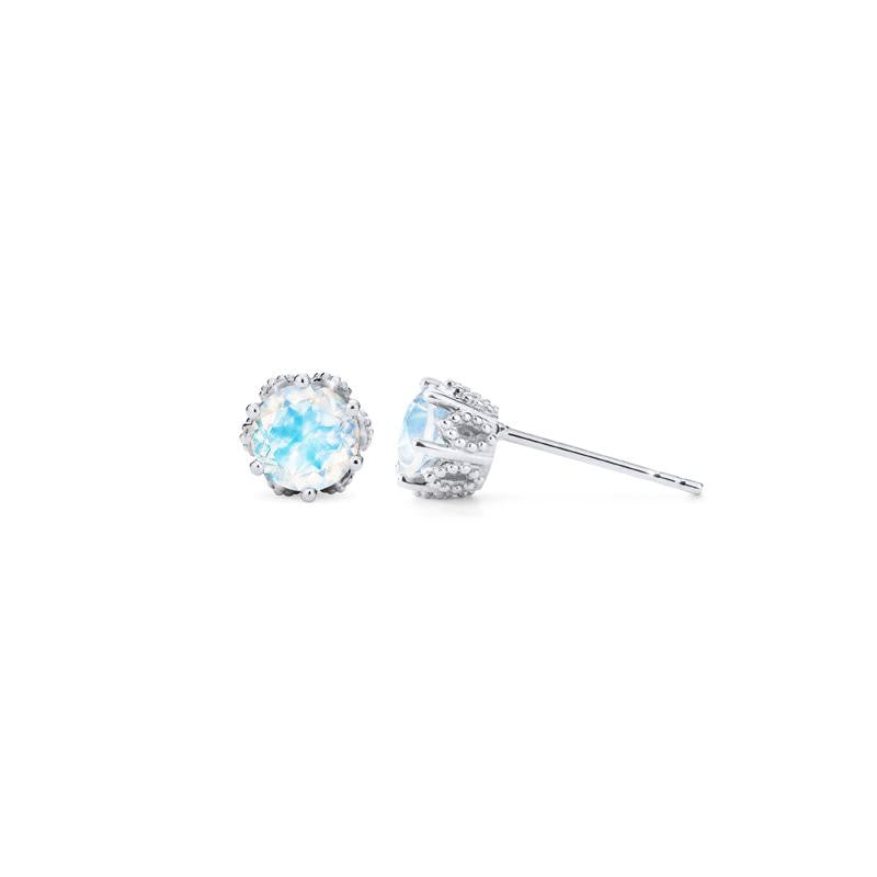 [Eden] Petite Floral Earrings in Moonstone