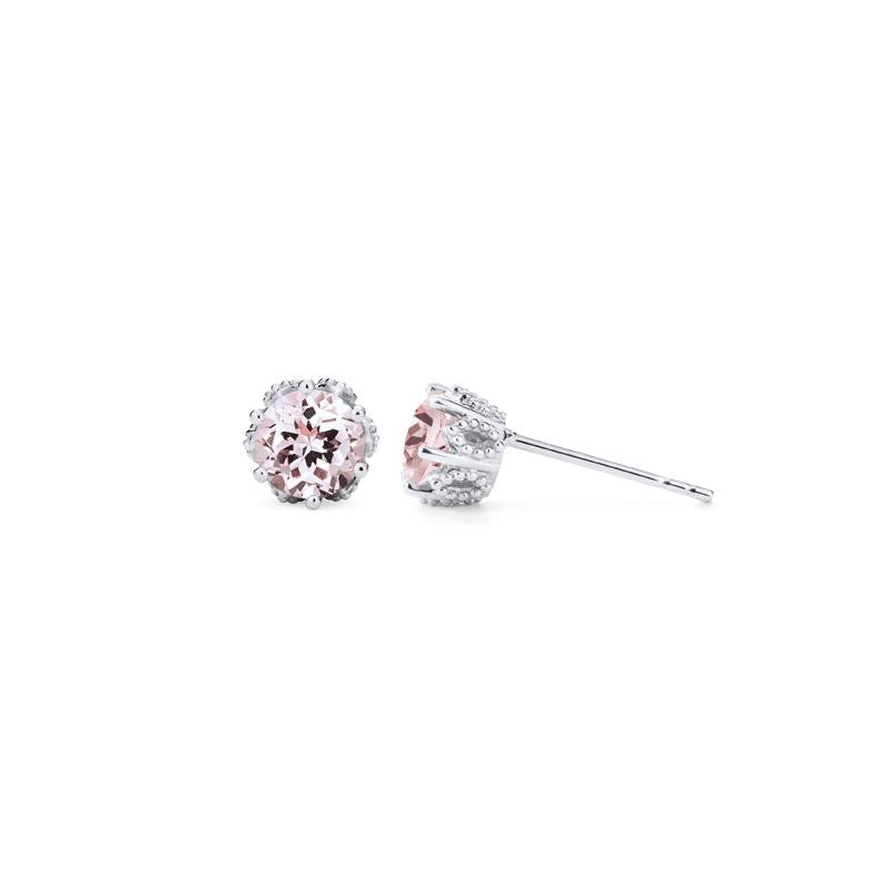 [Eden] Petite Floral Earrings in Morganite