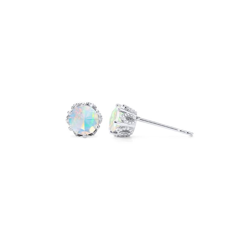 [Eden] Petite Floral Earrings in Opal
