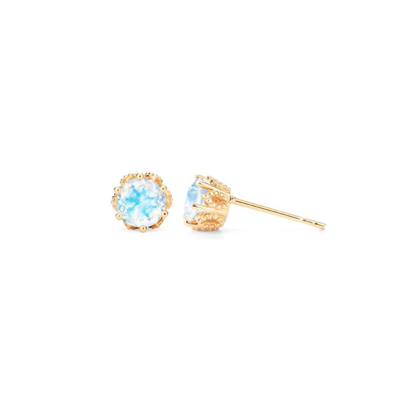[Eden] Petite Floral Earrings in Moonstone