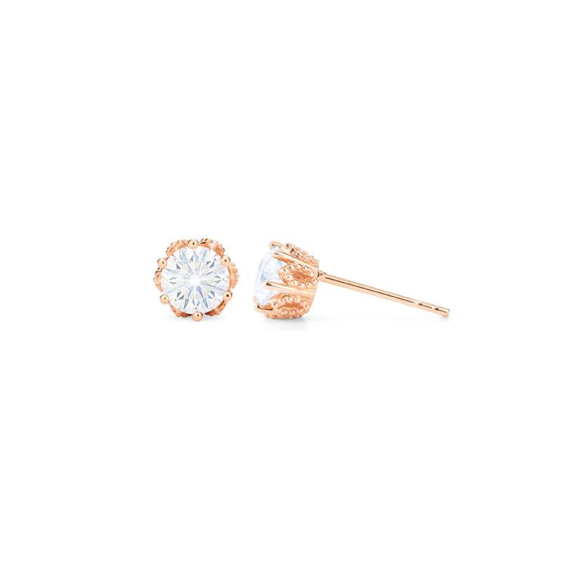 [Eden] Petite Floral Earrings in Diamond or Moissanite