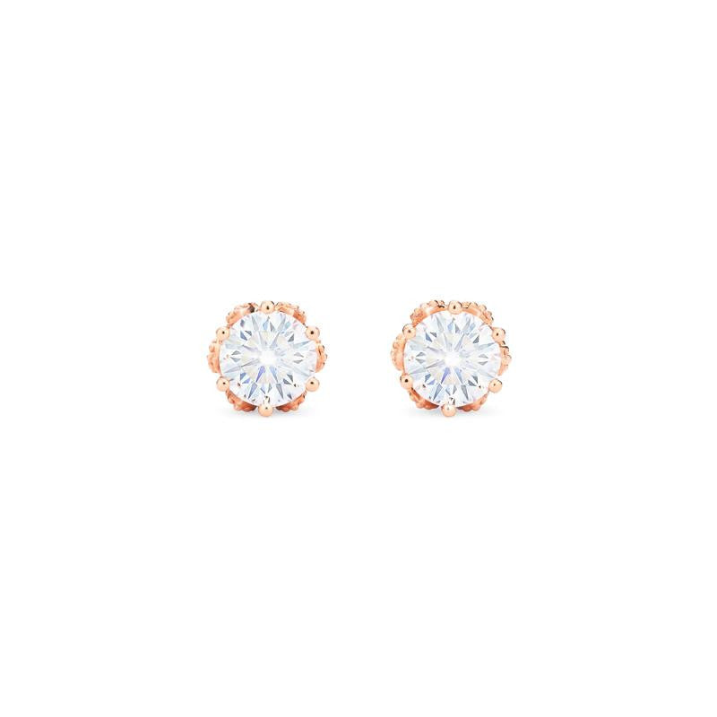 [Eden] Petite Floral Earrings in Diamond or Moissanite