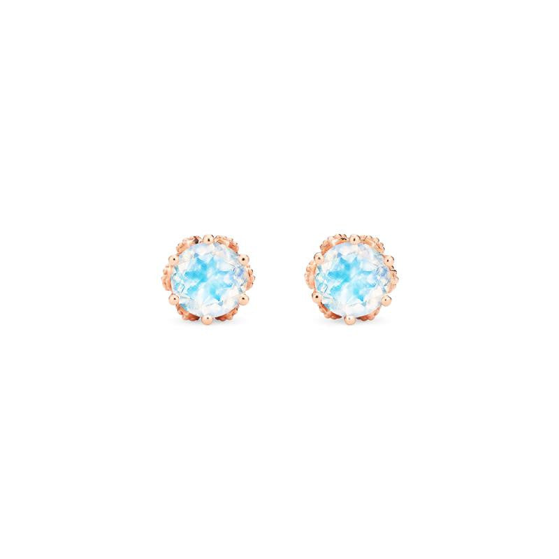 [Eden] Petite Floral Earrings in Moonstone