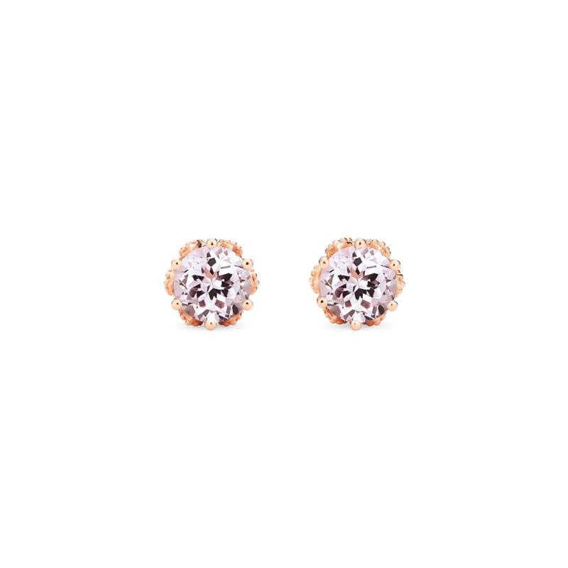 [Eden] Petite Floral Earrings in Morganite