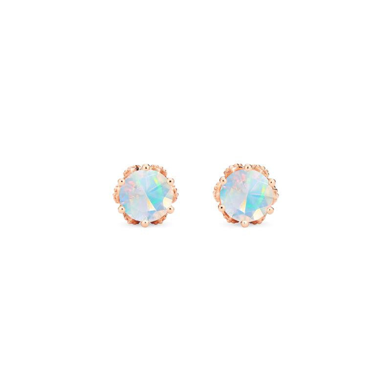 [Eden] Petite Floral Earrings in Opal