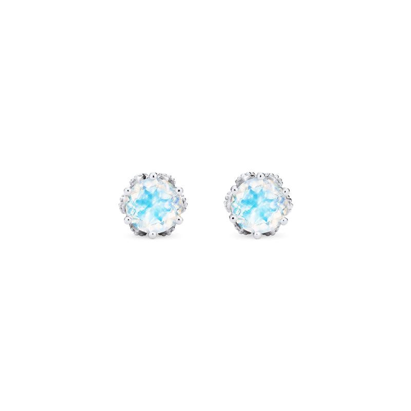 [Eden] Petite Floral Earrings in Moonstone