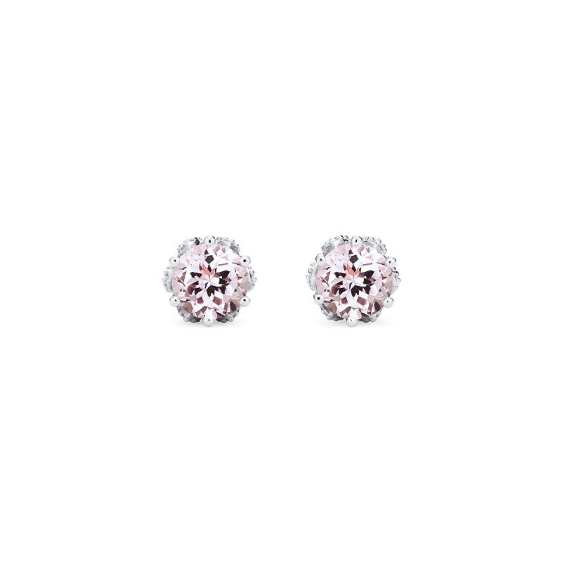 [Eden] Petite Floral Earrings in Morganite