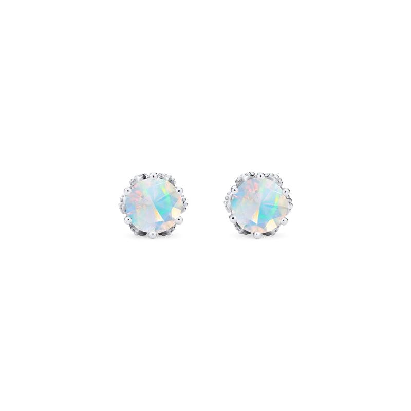[Eden] Petite Floral Earrings in Opal