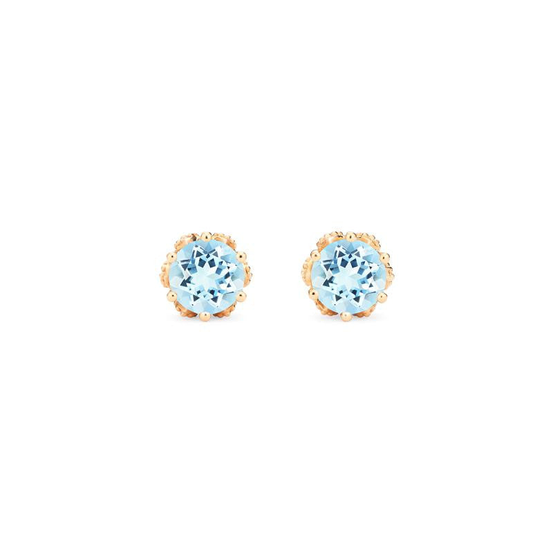 [Eden] Petite Floral Earrings in Aquamarine