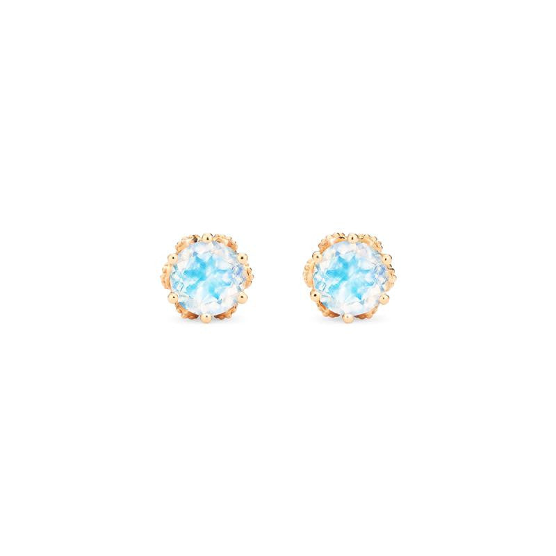 [Eden] Petite Floral Earrings in Moonstone