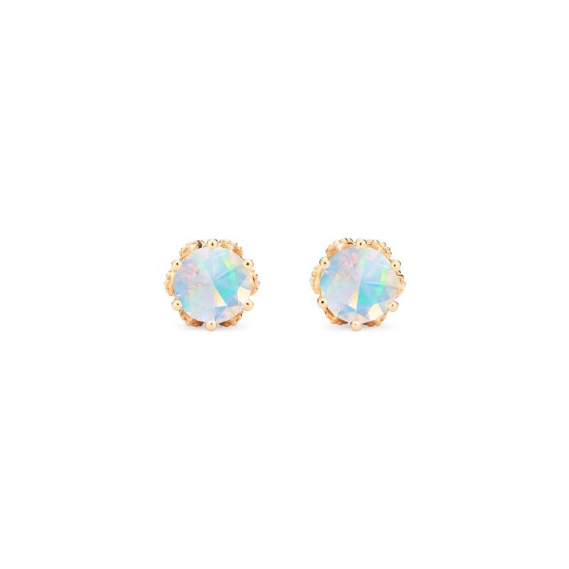 [Eden] Petite Floral Earrings in Opal