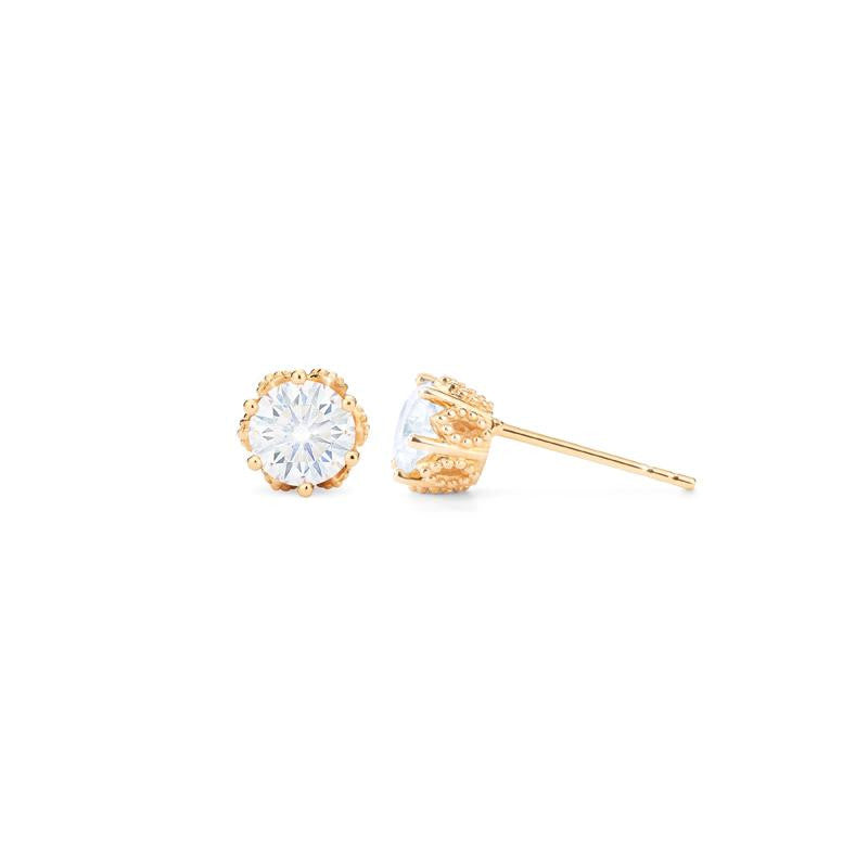 [Eden] Petite Floral Earrings in Diamond or Moissanite