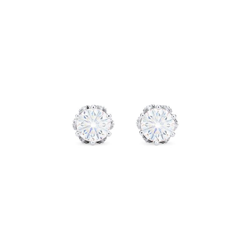[Eden] Petite Floral Earrings in Diamond or Moissanite