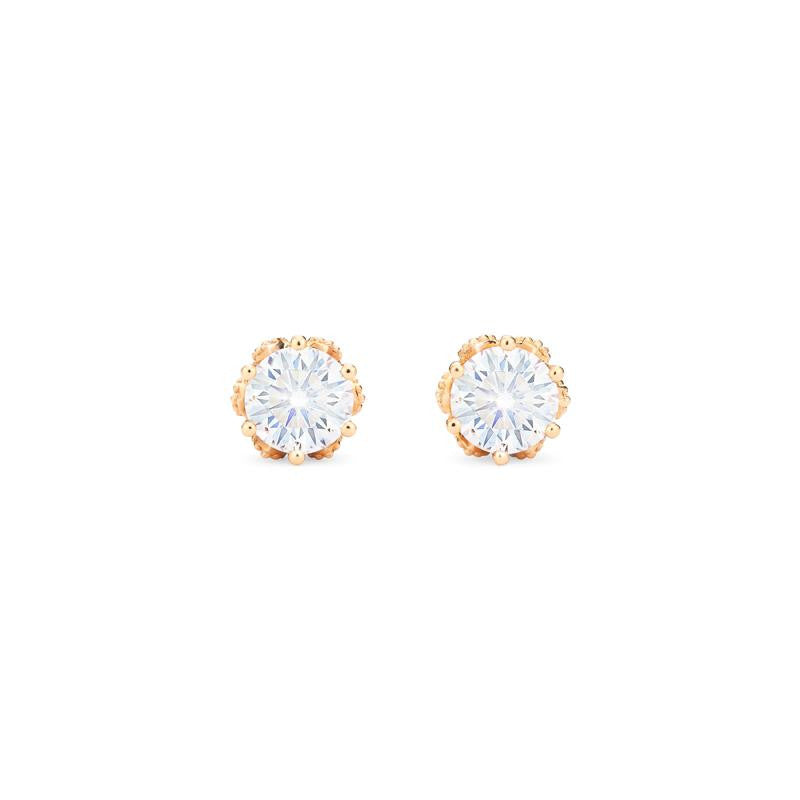 [Eden] Petite Floral Earrings in Diamond or Moissanite
