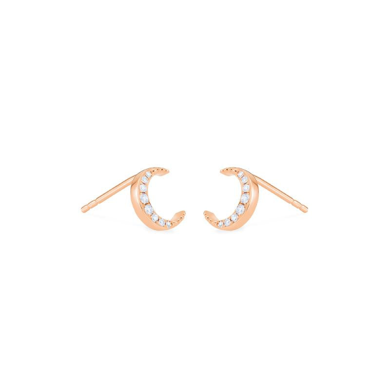 [Divina] Diamond Moon and Star Solid Gold Earrings