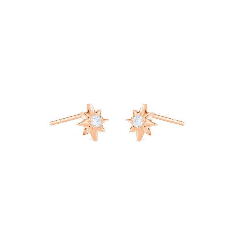 [Divina] Diamond Moon and Star Solid Gold Earrings