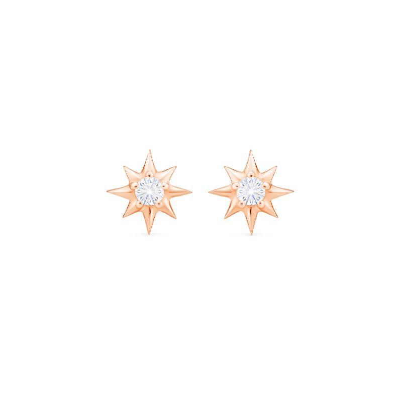 [Divina] Diamond Wandering Star Solid Gold Earrings