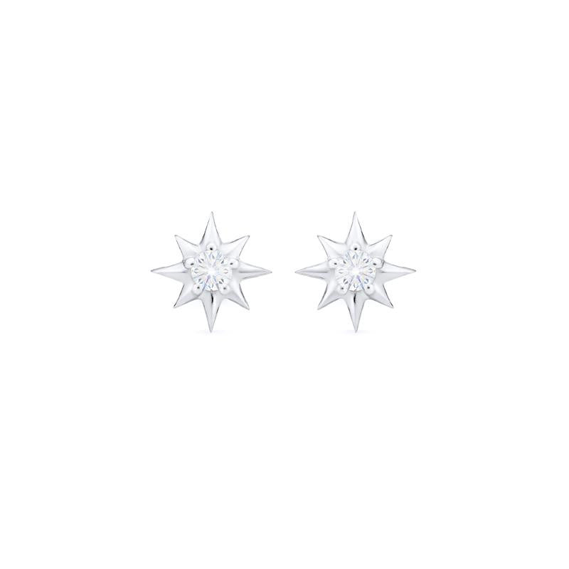 [Divina] Diamond Wandering Star Solid Gold Earrings