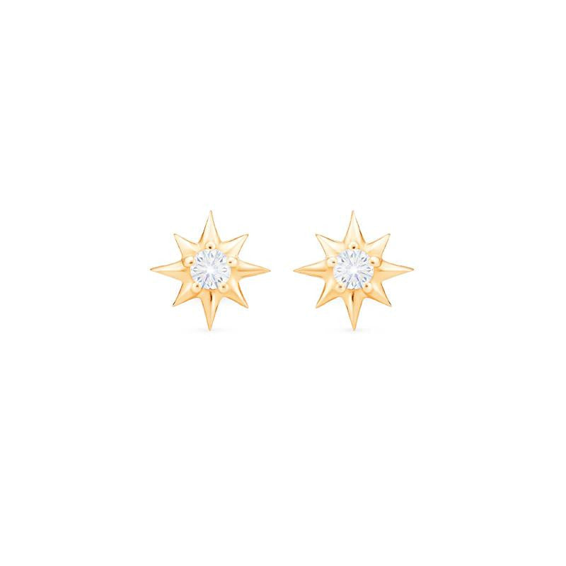 [Divina] Diamond Wandering Star Solid Gold Earrings