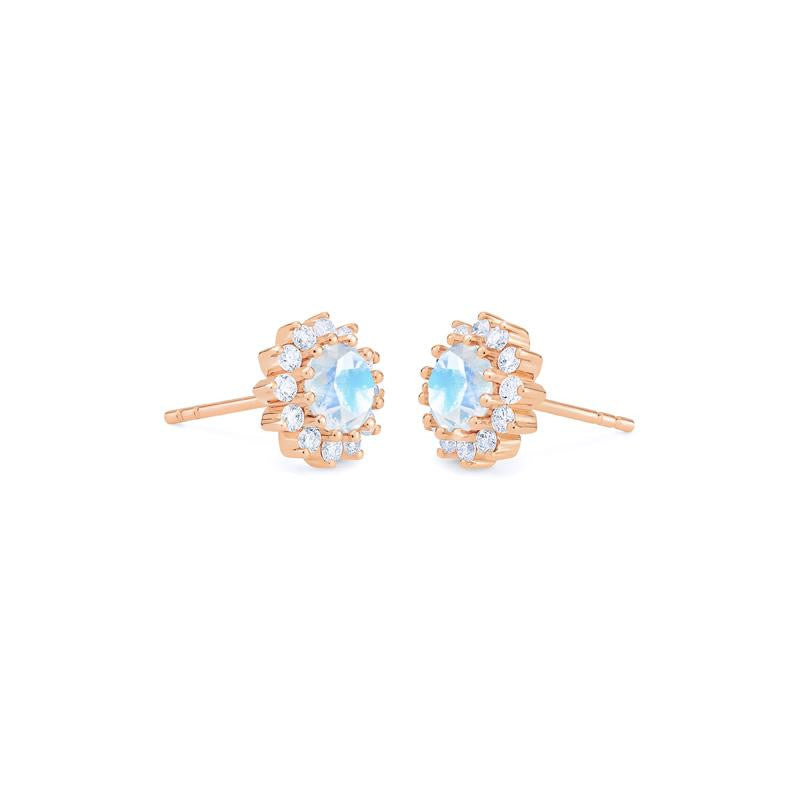 [Rosalie] Vintage Bloom Earrings in Moonstone