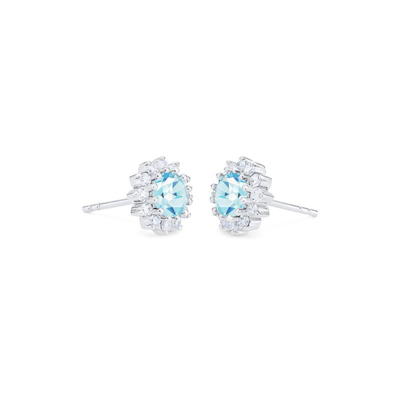 [Rosalie] Vintage Bloom Earrings in Aquamarine