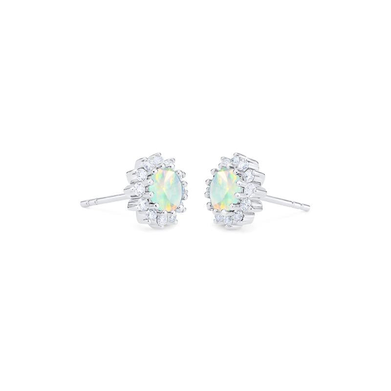 [Rosalie] Vintage Bloom Earrings in Opal