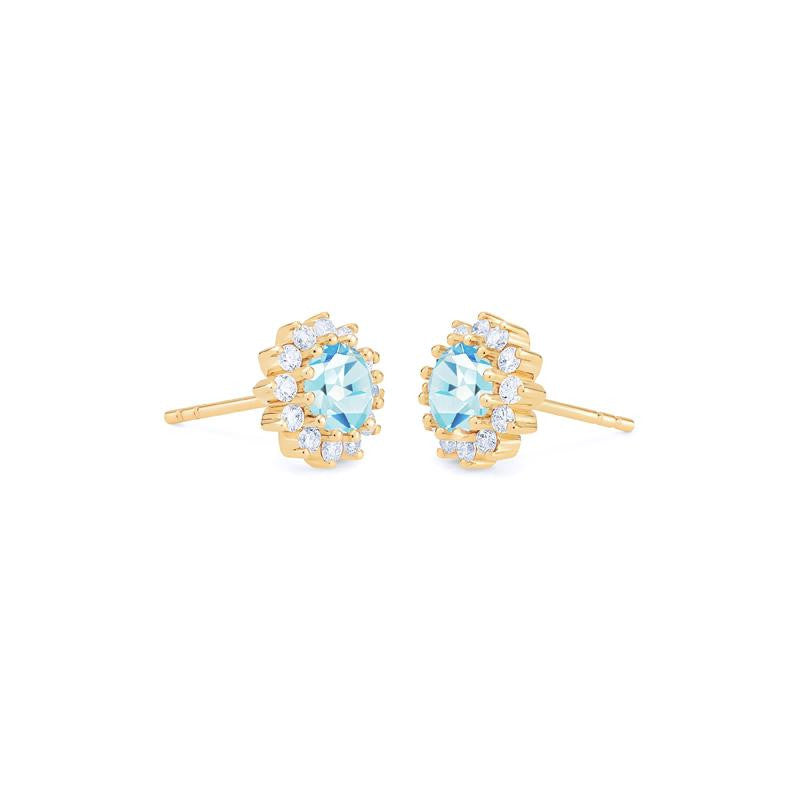 [Rosalie] Vintage Bloom Earrings in Aquamarine