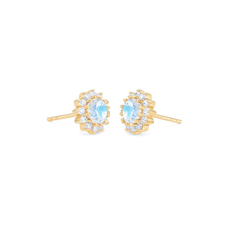[Rosalie] Vintage Bloom Earrings in Moonstone