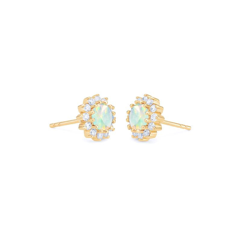 [Rosalie] Vintage Bloom Earrings in Opal