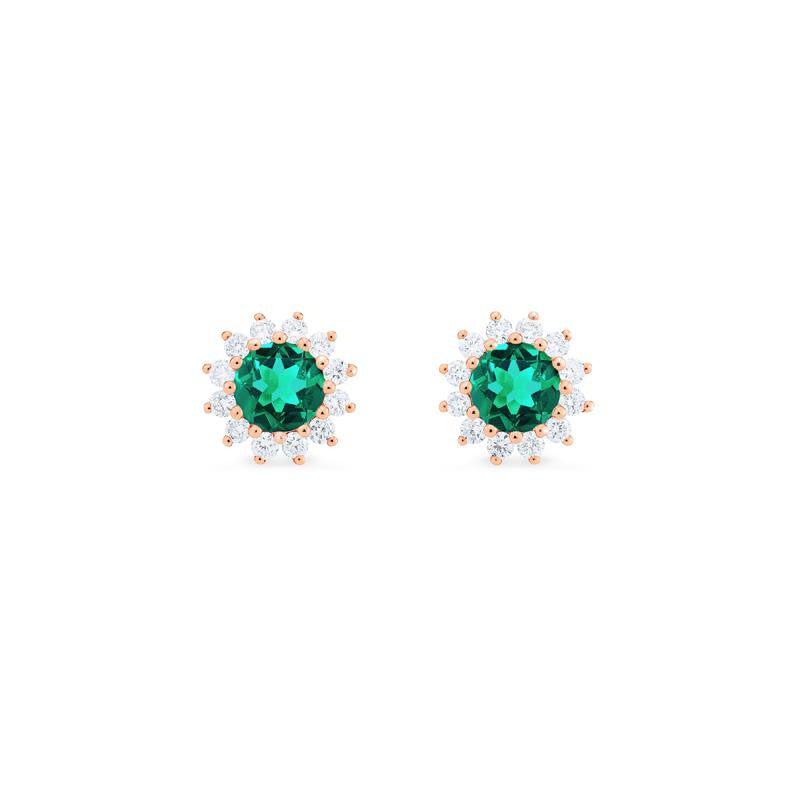 [Rosalie] Vintage Bloom Earrings in Lab Emerald