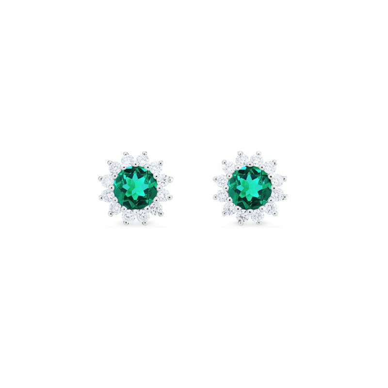 [Rosalie] Vintage Bloom Earrings in Lab Emerald