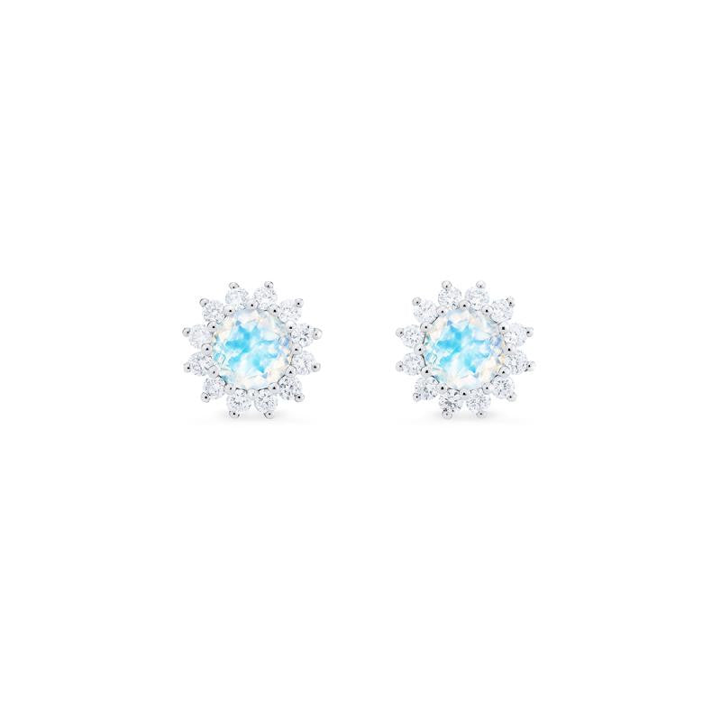 [Rosalie] Vintage Bloom Earrings in Moonstone