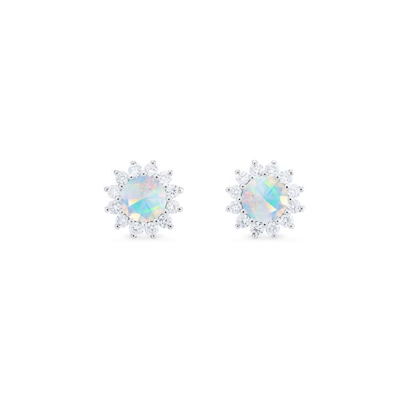 [Rosalie] Vintage Bloom Earrings in Opal