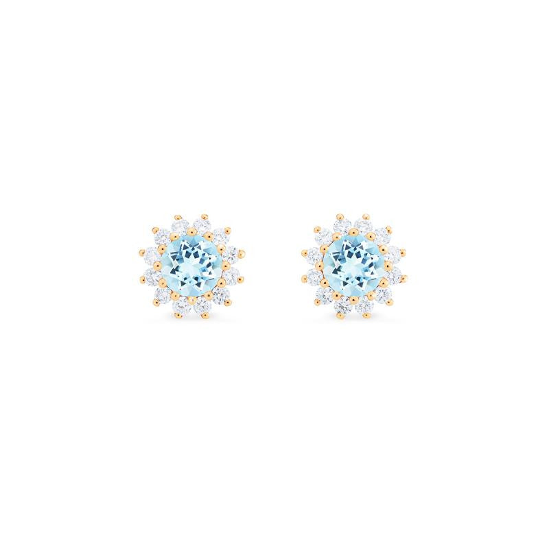 [Rosalie] Vintage Bloom Earrings in Aquamarine