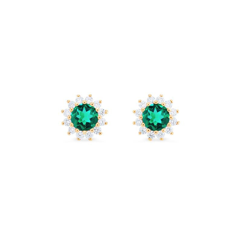 [Rosalie] Vintage Bloom Earrings in Lab Emerald