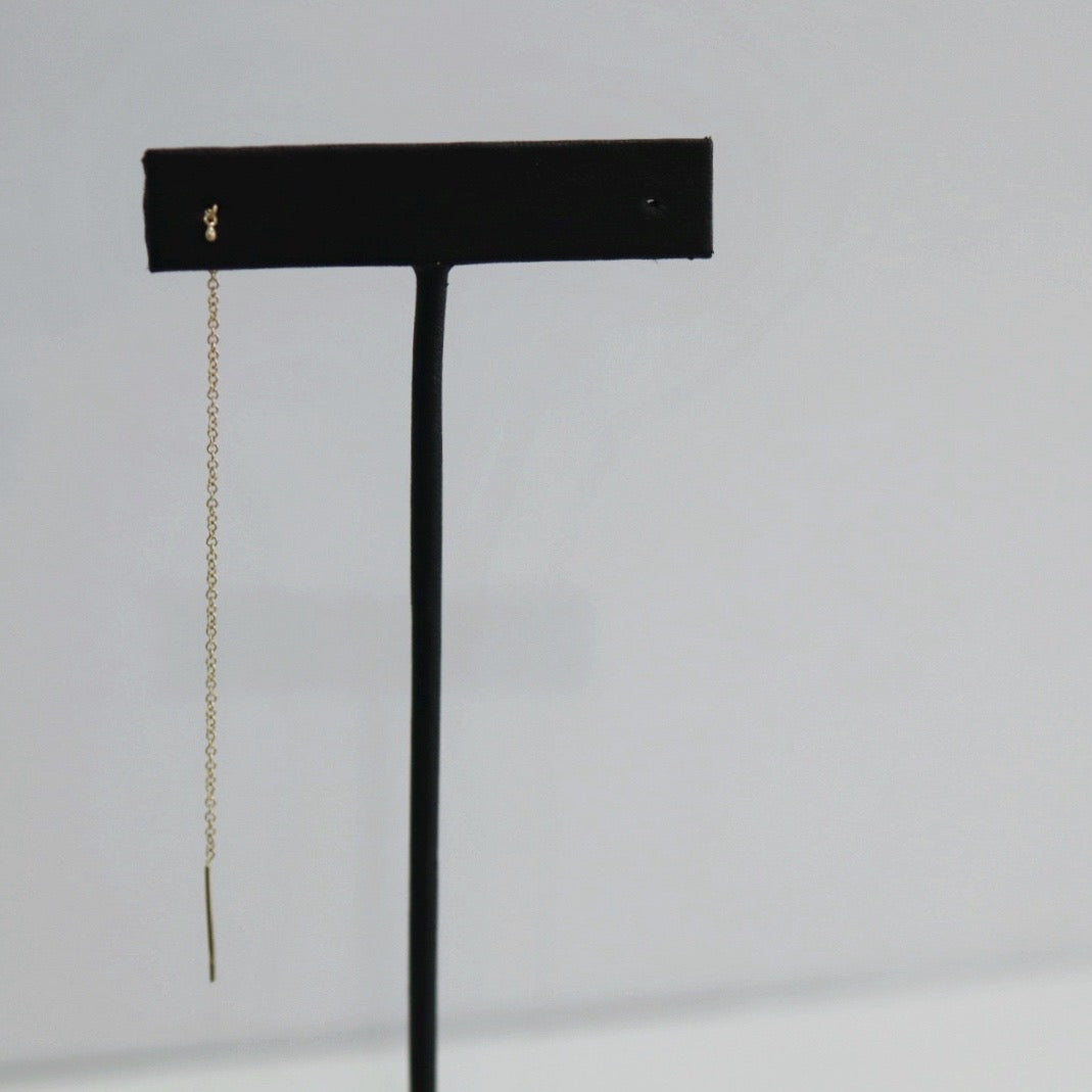 Tiniest Spike Threader Earring in 14 Karat Yellow Gold / SINGLE EARRING / READY TO SHIP