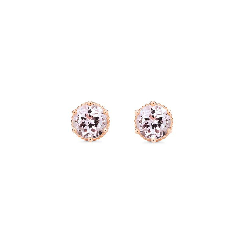 [Evelyn] Vintage Classic Crown Earrings in Morganite