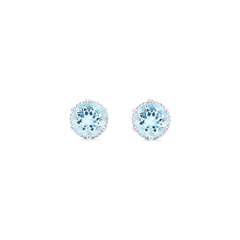 [Evelyn] Vintage Classic Crown Earrings in Aquamarine