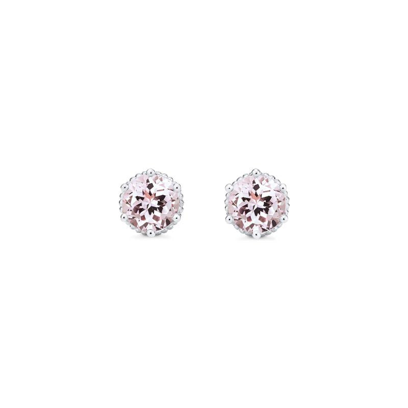 [Evelyn] Vintage Classic Crown Earrings in Morganite