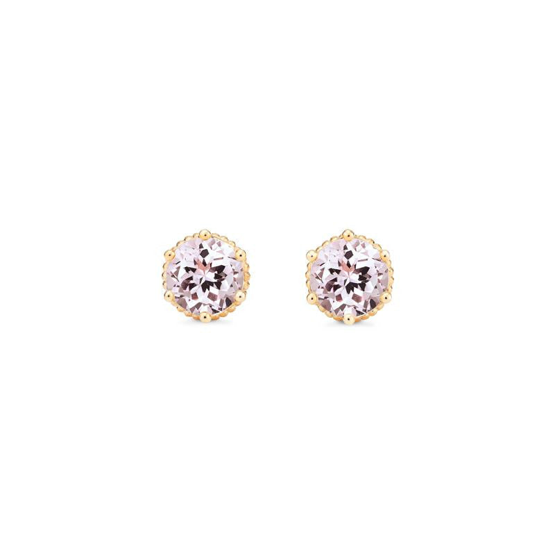 [Evelyn] Vintage Classic Crown Earrings in Morganite