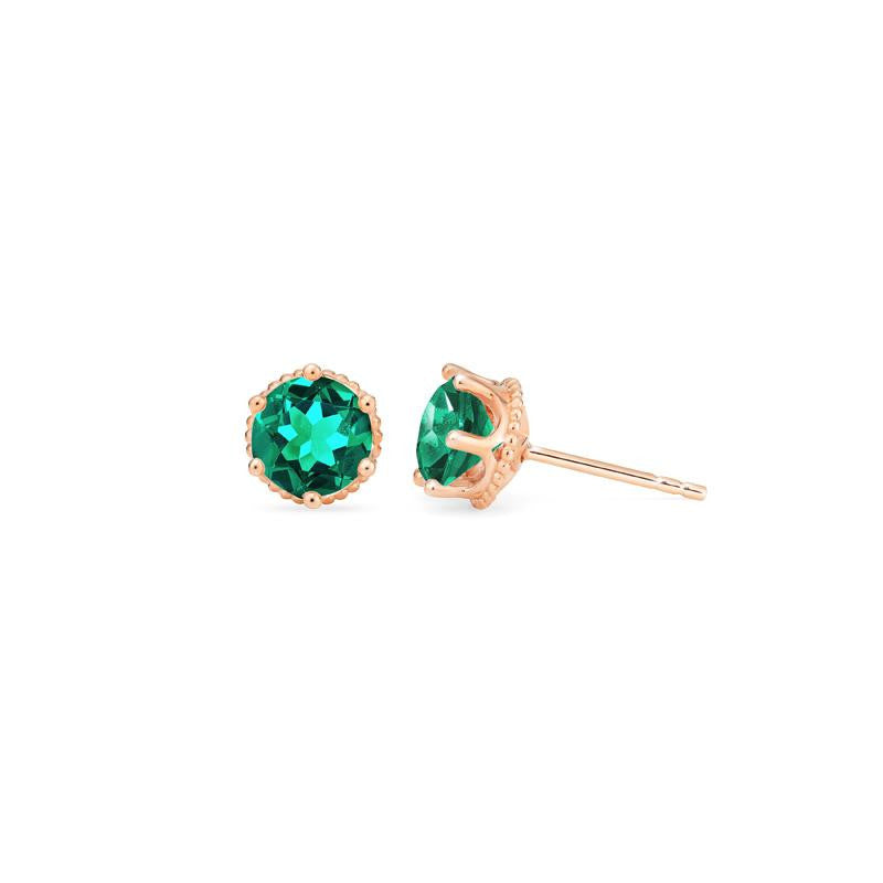 [Evelyn] Vintage Classic Crown Earrings in Lab Emerald