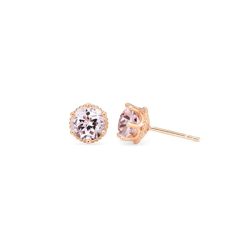 [Evelyn] Vintage Classic Crown Earrings in Morganite