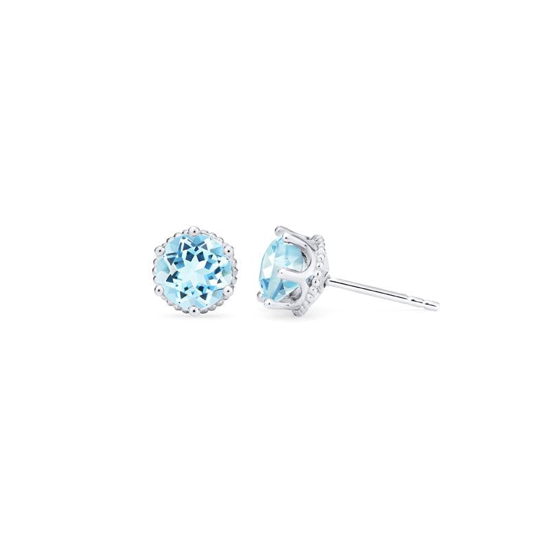 [Evelyn] Vintage Classic Crown Earrings in Aquamarine
