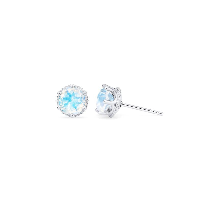 [Evelyn] Vintage Classic Crown Earrings in Moonstone