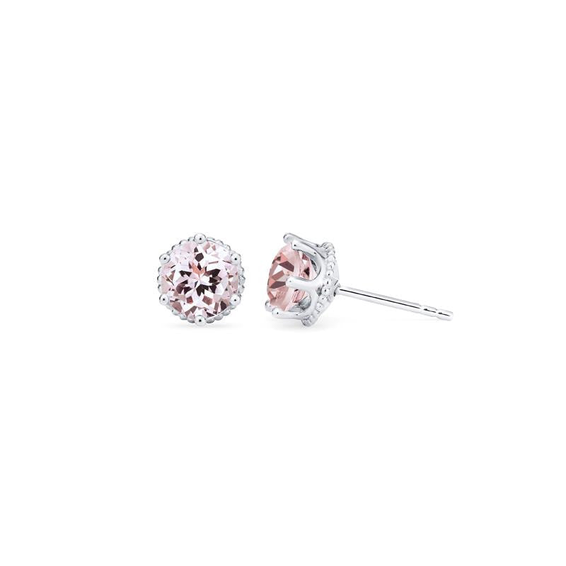 [Evelyn] Vintage Classic Crown Earrings in Morganite