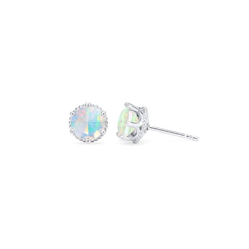 [Evelyn] Vintage Classic Crown Earrings in Opal