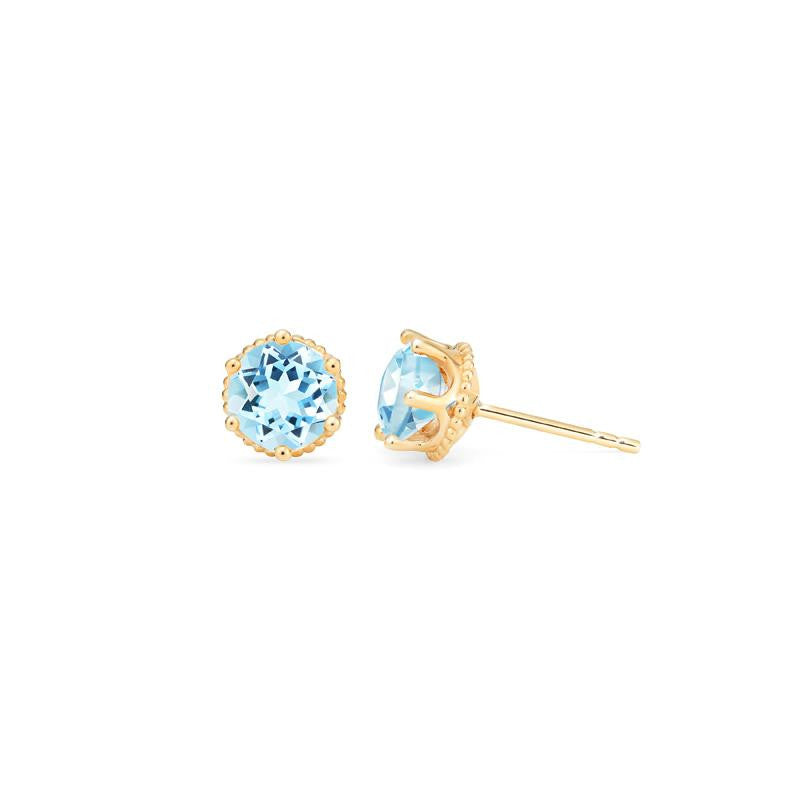 [Evelyn] Vintage Classic Crown Earrings in Aquamarine