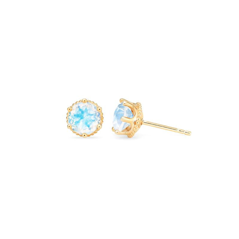 [Evelyn] Vintage Classic Crown Earrings in Moonstone
