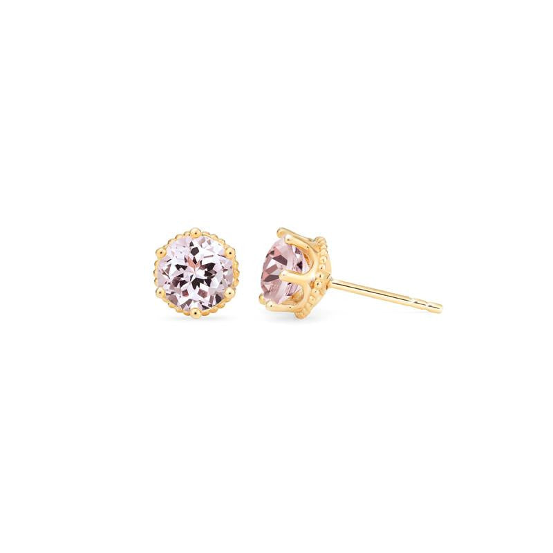 [Evelyn] Vintage Classic Crown Earrings in Morganite